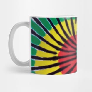 Rasta Spiral Green Red Yellow Black White Tie Dye Mug